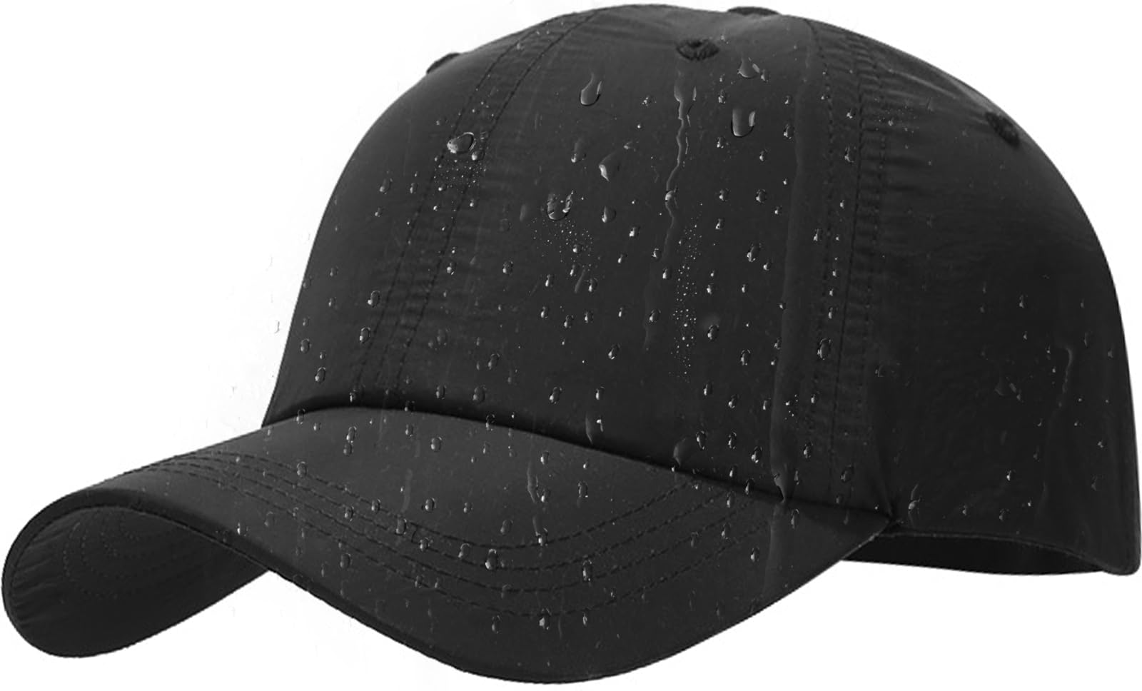 Black Waterproof Baseball Cap for Men Women Breathable UPF50+ Sport Outdoor Caps Quick Dry Adjustable Rain Hat