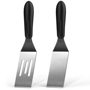 small spatula 2 pieces, mini serving spatula for kitchen use, metal spatula for serving and turning, ideal for pancakes, brownies, desserts, cookie, eggs or small pan