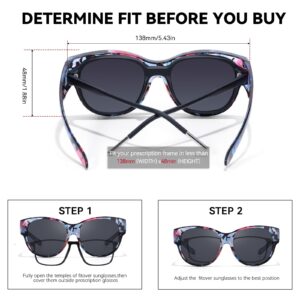 LVIOE Snap Shades Fit Over Sunglasses Solar Shields Wrap Around Over Glasses Sun Glasses Polarized UV400 Protection LS5779