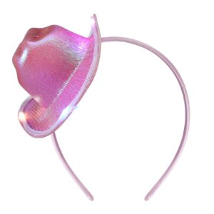 cozypower pink cowboy hat headband mini cowgirl hat headband cowgirl hat women's costume headwear for women masquerade party (led shimmer style)