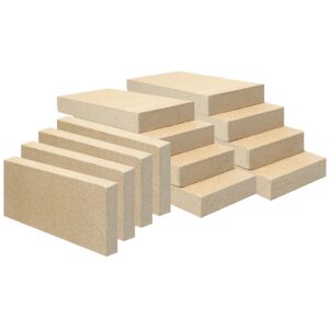 dndsim 12pcs woodstove firebricks, fire bricks, size 9" x 4-1/2" x 1-1/4", fire bricks for wood stove, fireplaces, brick fireplace