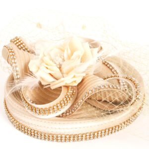 Fascinators Hat for Women Church Tea Party Headband Derby Floral Wedding Dress Cocktail Hats (Apricot)