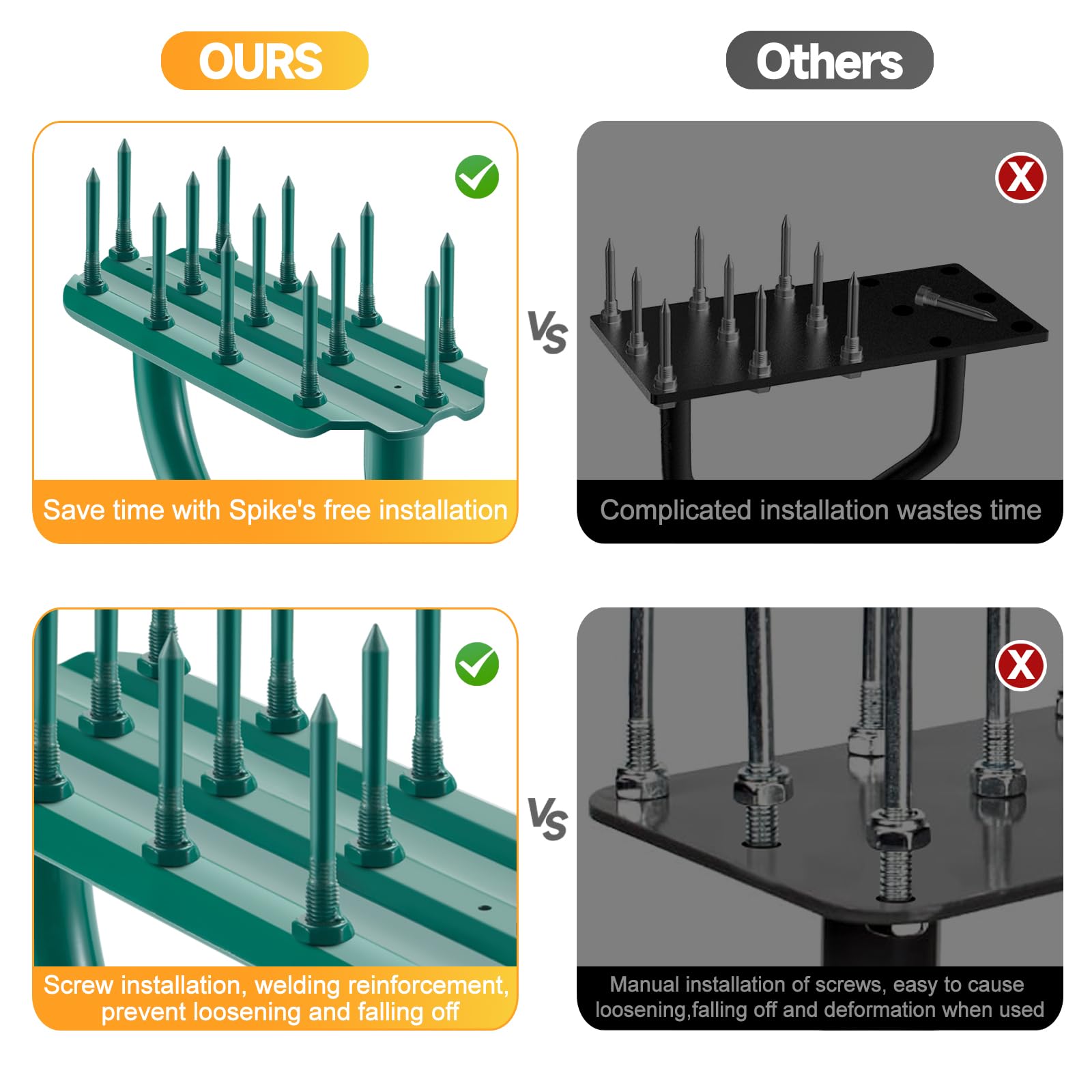 Lawn Aerator Spikes Aerating Tool, Manual Yard Aerator Tools with 13 Soil Spikes, T-Handle, Wide Foot Plate, Yard Aerators for Lawn Yard & Garden