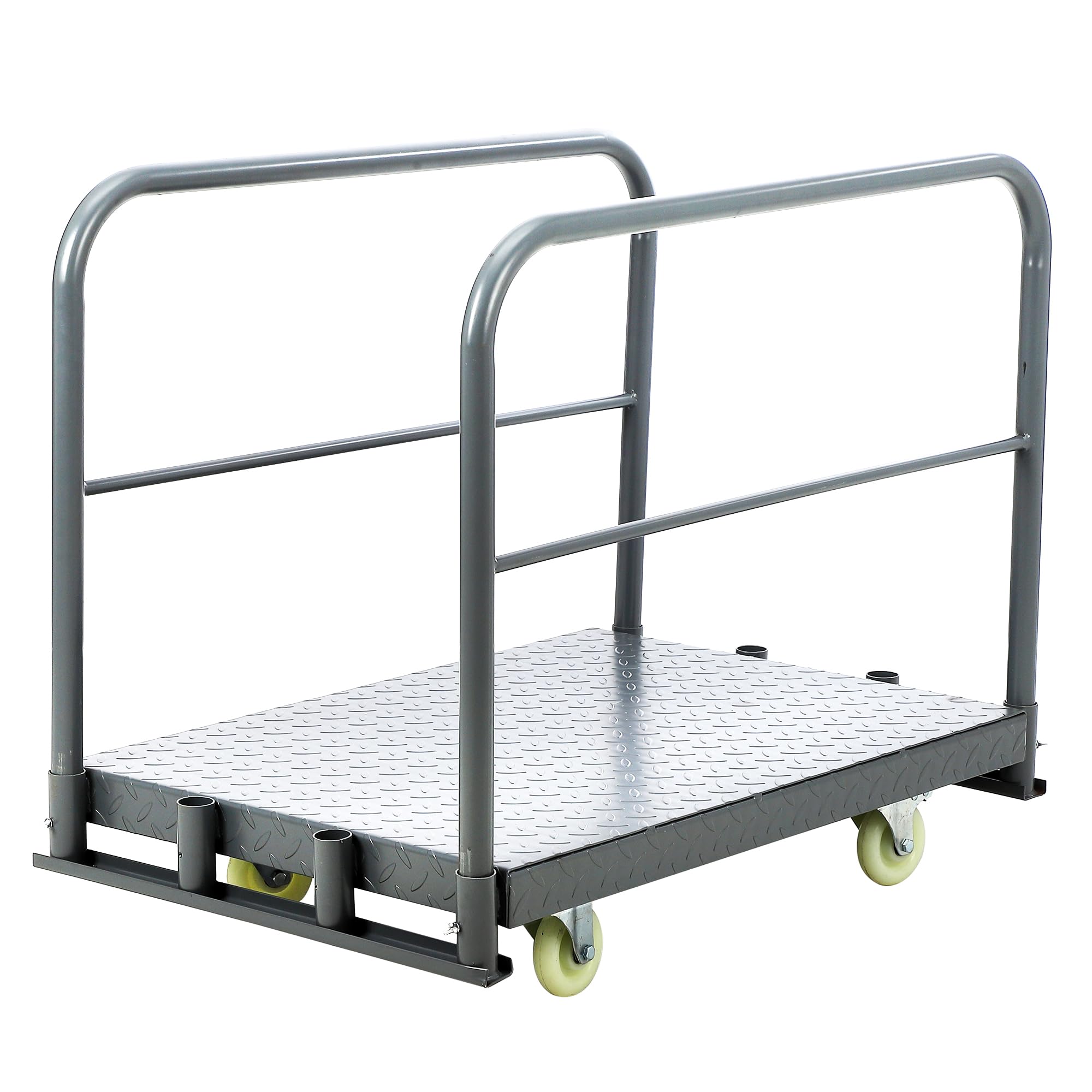 Platform Truck Cart with Wheels, Steel Panel Flatbed Dolly cart Heavy Duty, Rolling Utility Grocery Hand Truck cart with 2000 lbs Capacity and 4 Swivel Casters