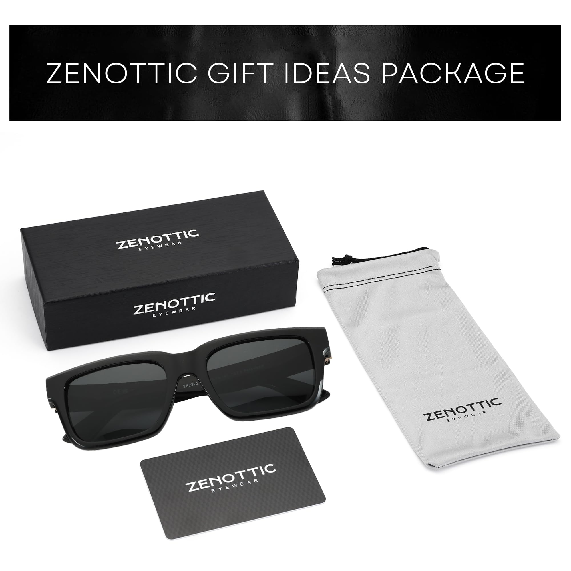 ZENOTTIC Rectangle Sunglasses for Men Women Polarized UV400 Protection Classic Trendy Driving Sun Glasses