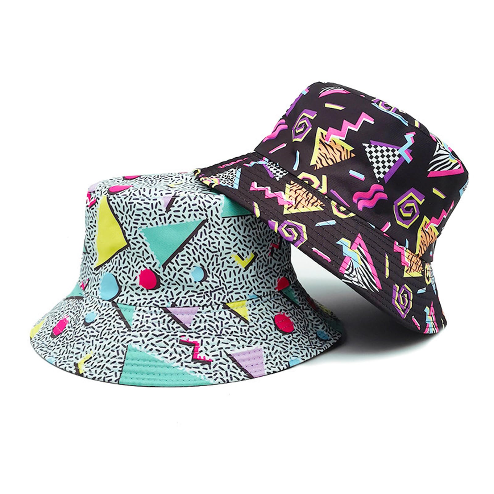 3 Pcs Retro 80s 90s Bucket Hats 3D Print Funny Trucker Hats Retro Hats for Men Women Beach Disco Party Hip Hop Hat Accessories