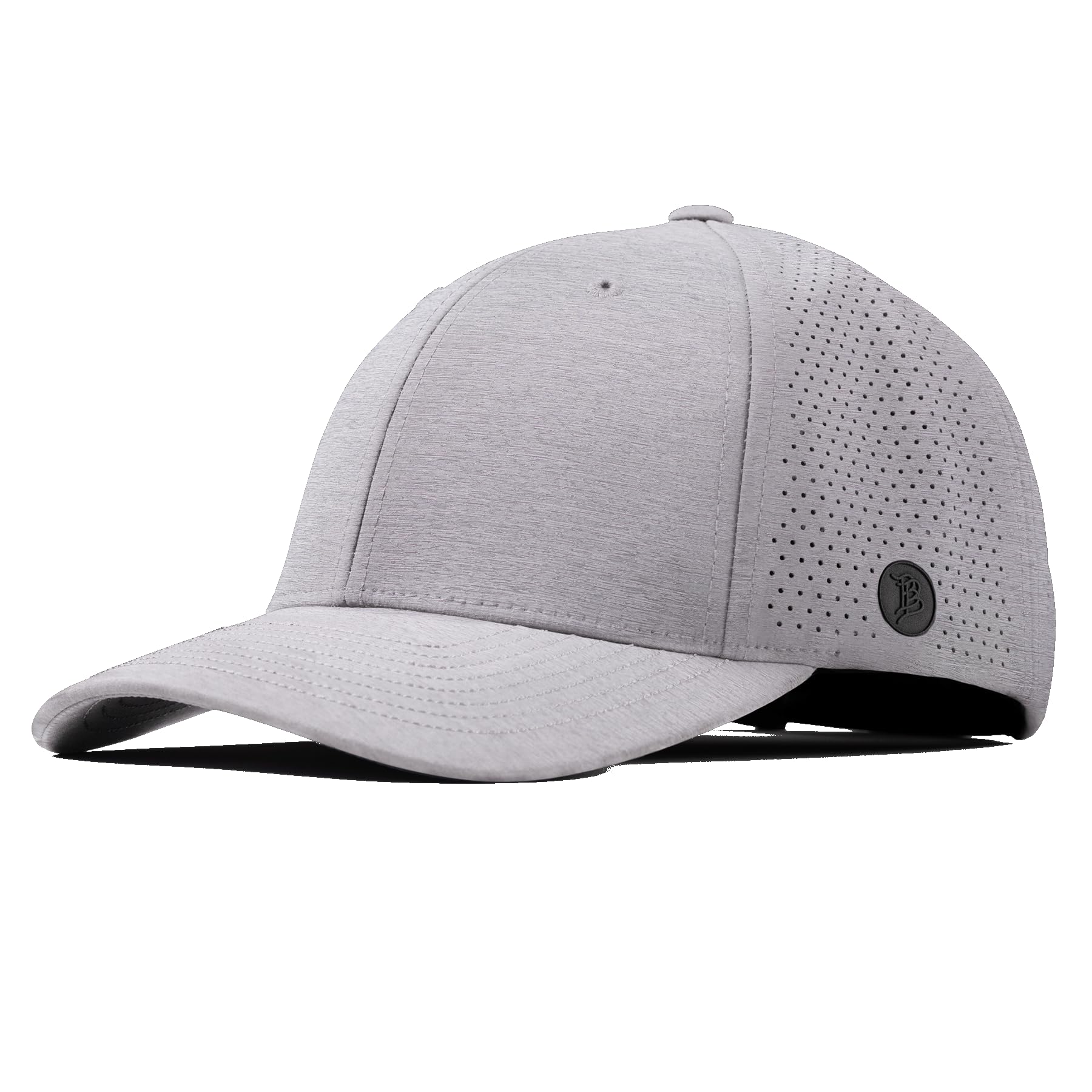 Branded Bills Bare Elite Curved Hat, Heather Grey, Fits 7-7.5, with Curved Bill, Double Layer Performance Paneling, Adjustable Snapback, Silk-Soft Front Lining, Quad-Foam Band, Water-Repellent Shell