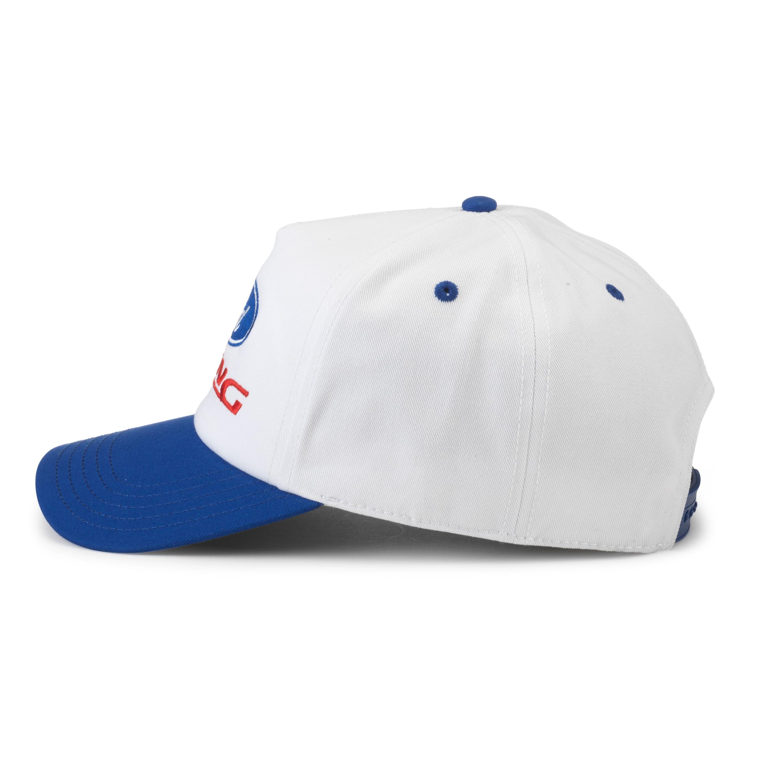 AMERICAN NEEDLE Ford Roscoe Adjustable Snapback Baseball Hat, White/Royal Blue (23008A-FORD-WHRO)