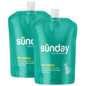 sunday pet patch - lawn spots repair - repair & prevent grass pet spots - easy hose-on formula - covers up to 2,500 sq ft - 2 pack - 42 fl oz