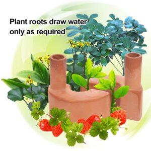 JUMILAND Self-Watering Terracotta Plant Watering Devices Automatic Plant Watering Spikes Easy Self-Irrigation for Houseplants, Garden, and Flowers.