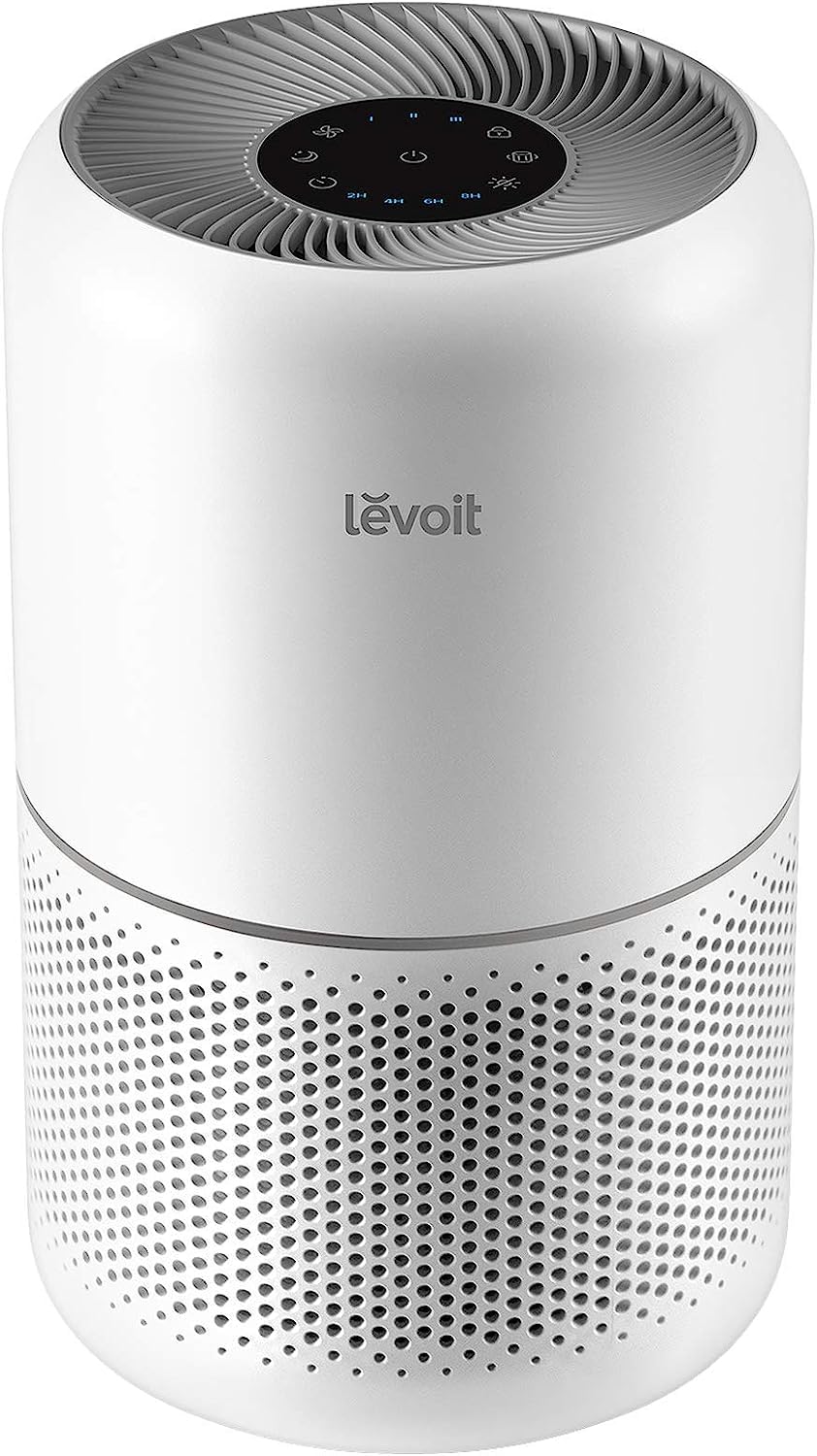 LEVOIT Air Purifier for Home Allergies Pets Hair in Bedroom & LV-H126 Air Purifier Replacement Filter, HEPA Filter, High-Efficiency Activated Carbon Filter, 3 Extra Pre-Filters, LV-H126-RF,Black