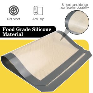 Silicone Baking Mat, 2pcs 16.5"×12" Silicone Reusable Baking Mat, Non-Stick, Food Safe Oven Baking Mats for Baking, Making Cookies, Bread