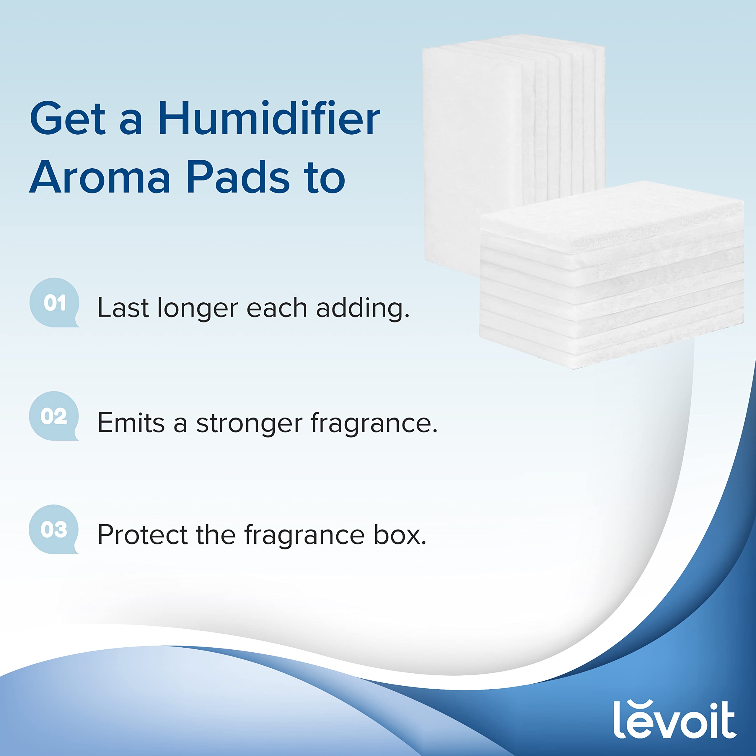 LEVOIT Air Purifiers for Bedroom Home, 3-in-1 Filter Cleaner & Aroma Pads 16 Pack, Humidifier Replacement Filters, Compatible with LV600S