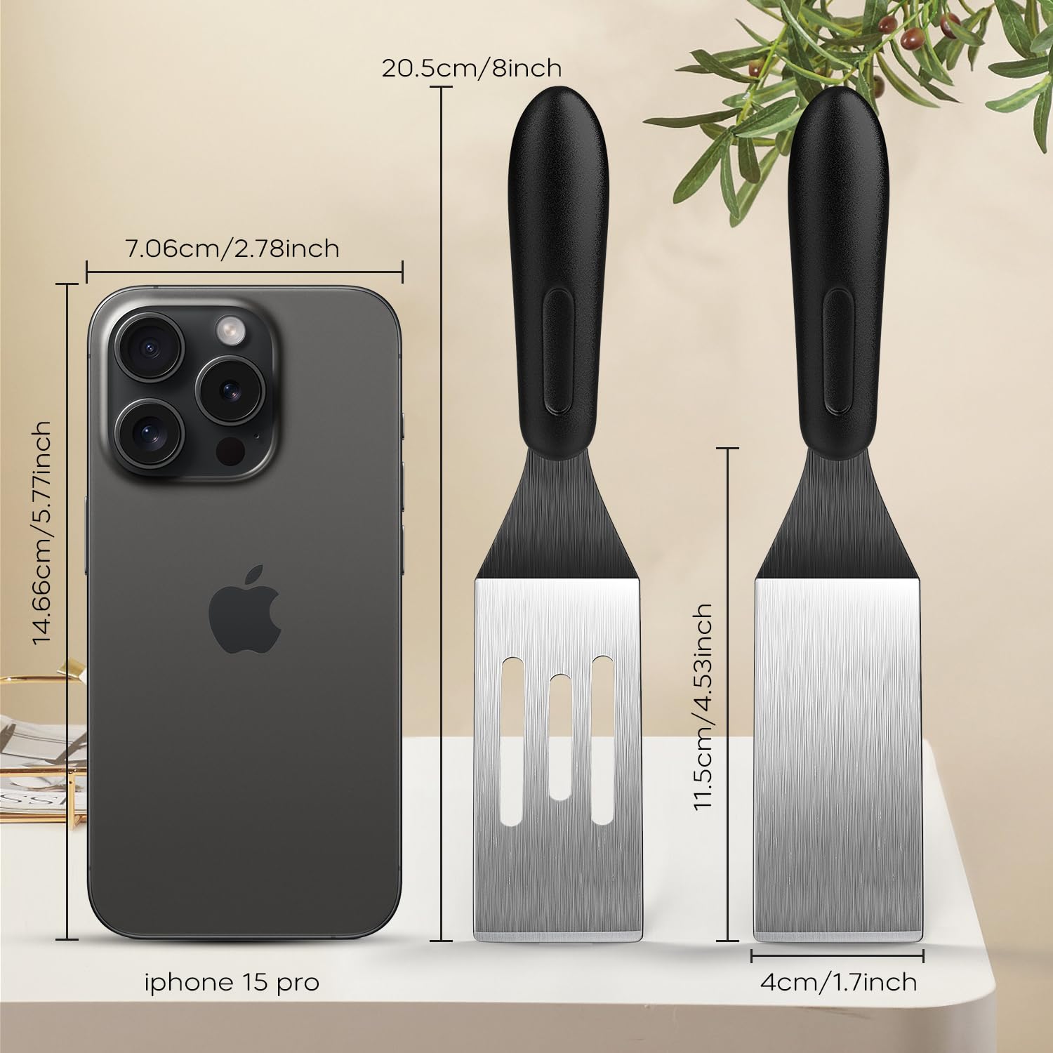 Small Spatula 2 Pieces, Mini Serving Spatula for Kitchen Use, Metal Spatula for Serving and Turning, Ideal for Pancakes, Brownies, Desserts, Cookie, Eggs or Small Pan