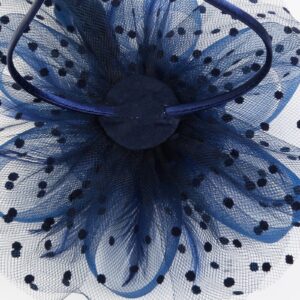 Fascinators Hats for Women Tea Party Headband Kentucky Derby Hats Fascinator Headpiece Navy Blue