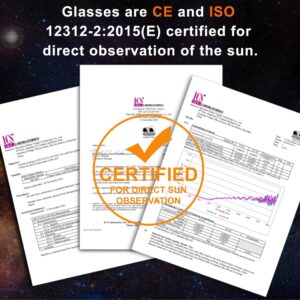 Keyaluo Solar Eclipse Glasses AAS Approved 2024 - ISO 12312-2:2015(E) & CE Certified, 3 Pack Durable Plastic Eclipse Glasses for Direct Sun Viewing