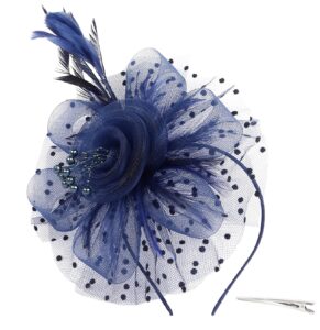 fascinators hats for women tea party headband kentucky derby hats fascinator headpiece navy blue