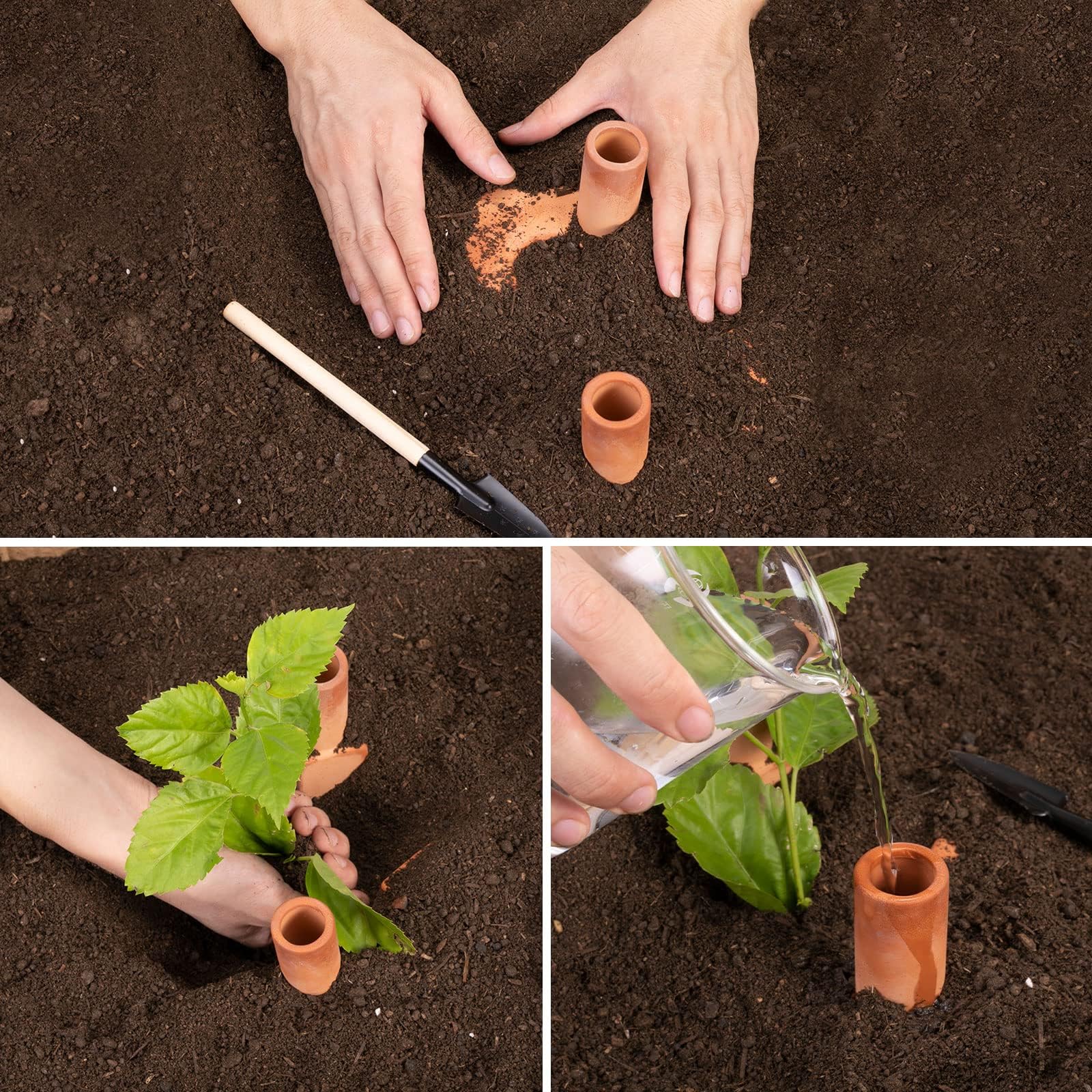 JUMILAND Self-Watering Terracotta Plant Watering Devices Automatic Plant Watering Spikes Easy Self-Irrigation for Houseplants, Garden, and Flowers.