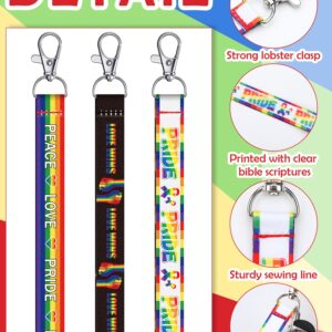 Henoyso 120 Pcs Rainbow Pride Lanyard Keychains Bulk Gay Pride Key Chain LGBT Pride Gift Love Wins Pride Flag Key Rings Pride Accessories for LGBTQ Gay Lesbian Bisexual Pride Day Pride Month Supplies