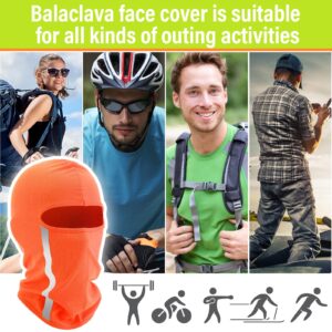 Blulu 8 Pcs Summer Balaclava Cooling Full Face Ski Mask Men Women with Reflective Strip(50-55cm,Fluorescent Orange and Green)