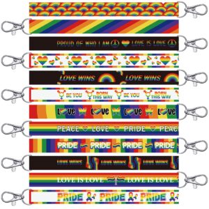 Henoyso 120 Pcs Rainbow Pride Lanyard Keychains Bulk Gay Pride Key Chain LGBT Pride Gift Love Wins Pride Flag Key Rings Pride Accessories for LGBTQ Gay Lesbian Bisexual Pride Day Pride Month Supplies