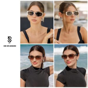 SOJOS Small Face Sunglasses Womens Men Trendy Y2K Designer Cute Shades Petite,Black