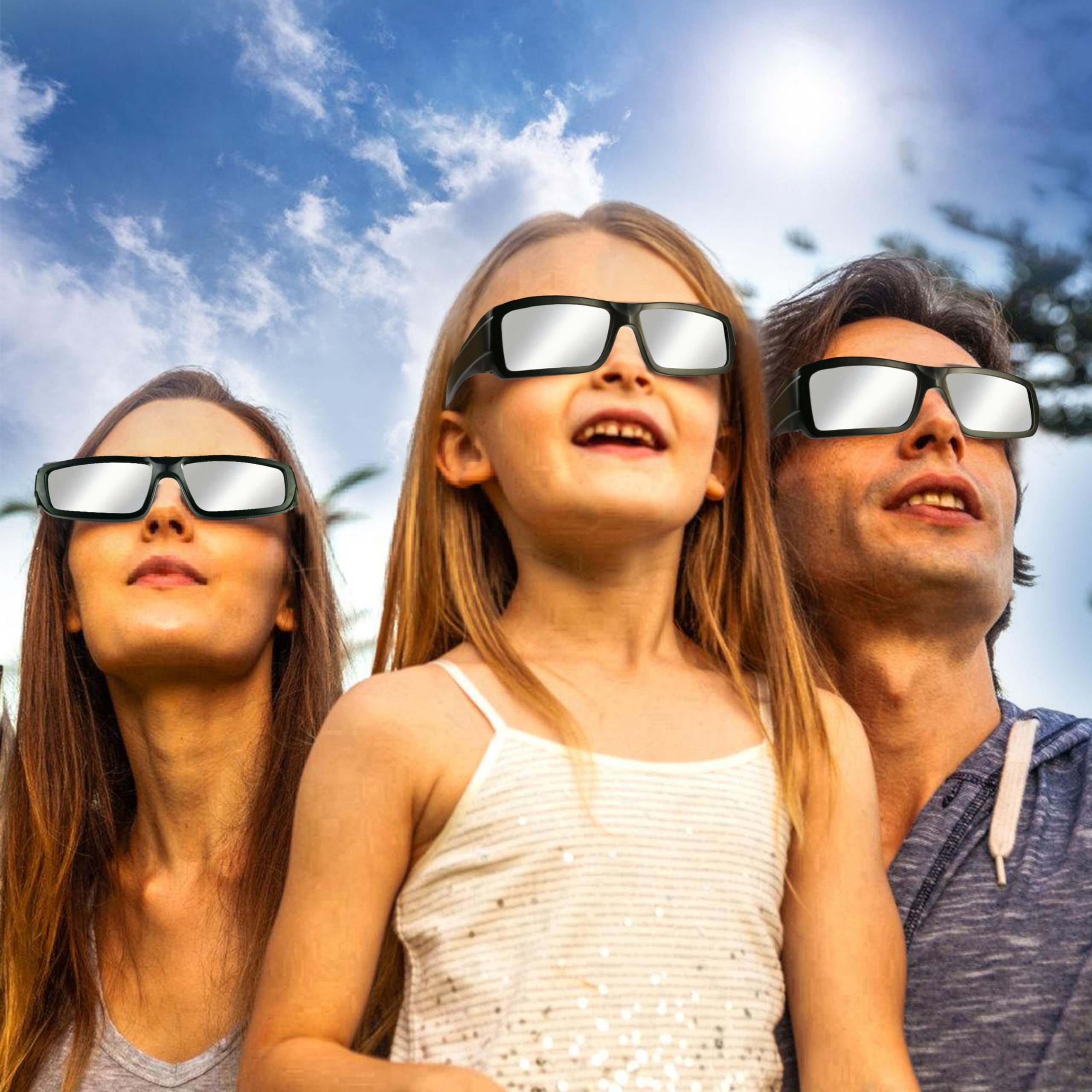 Keyaluo Solar Eclipse Glasses AAS Approved 2024 - ISO 12312-2:2015(E) & CE Certified, 3 Pack Durable Plastic Eclipse Glasses for Direct Sun Viewing