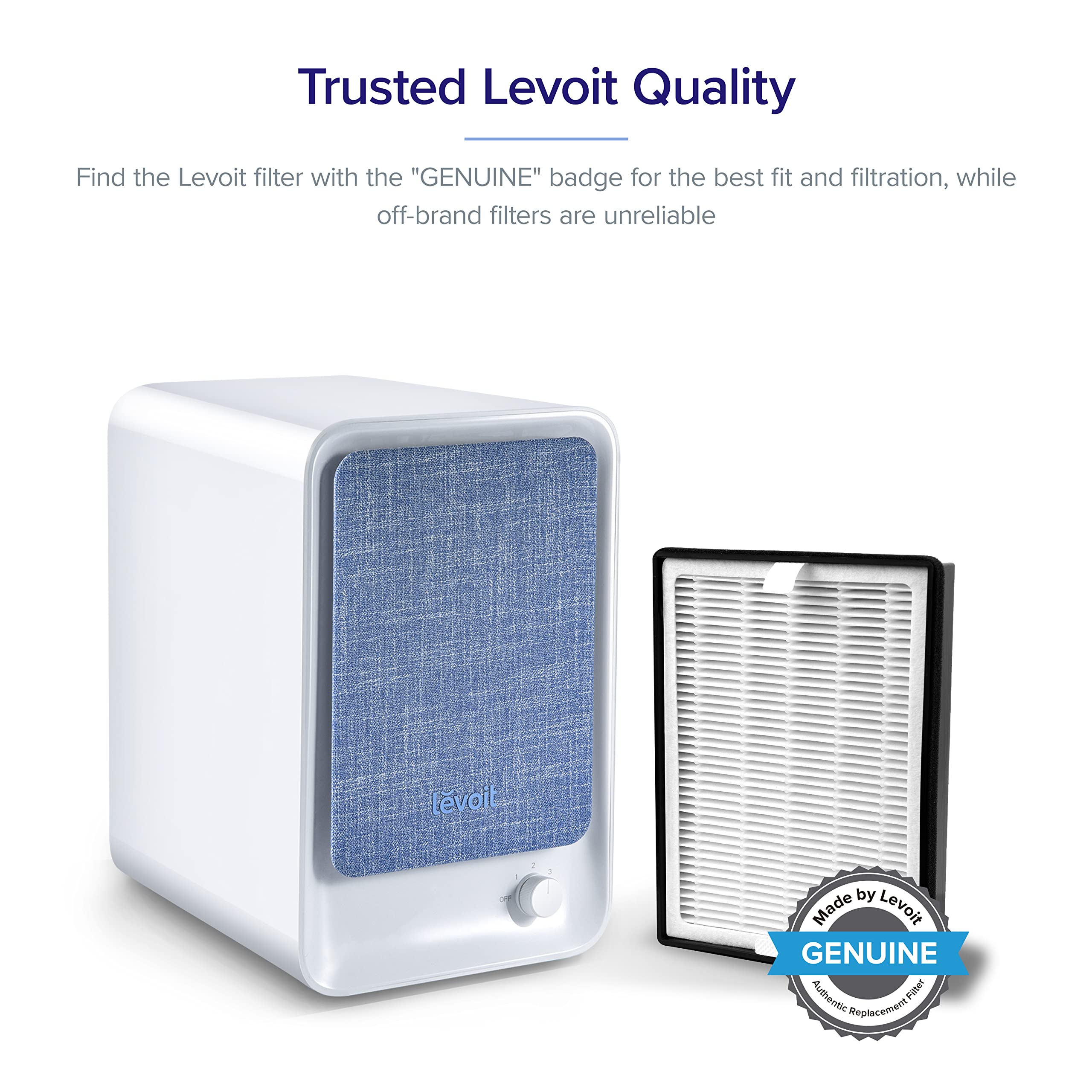 LEVOIT Air Purifier for Home Allergies Pets Hair in Bedroom & LV-H126 Air Purifier Replacement Filter, HEPA Filter, High-Efficiency Activated Carbon Filter, 3 Extra Pre-Filters, LV-H126-RF,Black