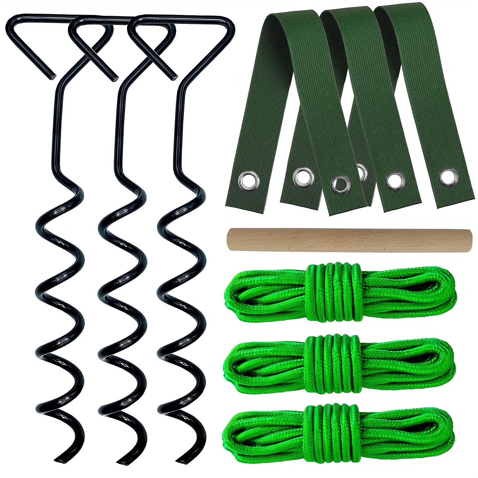 Tree Stakes and Supports for Leaning Trees,Spiral Tree Stake Kit Heavy Duty for Young Trees Straightening,Garden Metal Stakes for Resist Strong Winds Outdoor