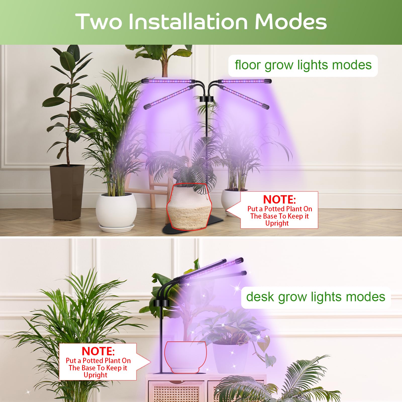 Shyineyou Grows Lights for Indoor Plants Full Spectrum, Plant Light for Indoor Plant with 3/9/12H Timer, 3 Switch Modes, Dimmable Plant Grow Light