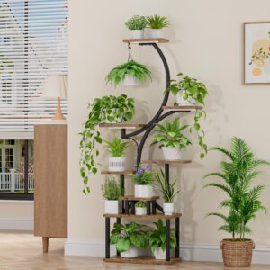 BACEKOLL Plant Stand Indoor with Grow Lights, 8 Tiered Indoor Plant Shelf, 62" Tall Plant Stand for Indoor Plants Multiple, Metal Plant Flower Holder, S-Shaped Plant Rack for Home,Patio(Patent Design)