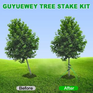 Tree Stakes and Supports for Leaning Trees,Spiral Tree Stake Kit Heavy Duty for Young Trees Straightening,Garden Metal Stakes for Resist Strong Winds Outdoor