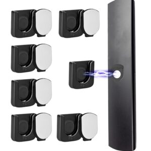 KALIONE 6 Pack Magnetic TV Remote Control Holder for Fan, Air Conditioner Remotes Holder with Self-Adhesive Back (Black)