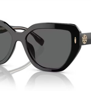 Tory Burch TY7194U 170987 55MM Black/Dark Grey Cateye Sunglasses for Women + BUNDLE With Deisgner iWear Complimentary Eyewear Kit