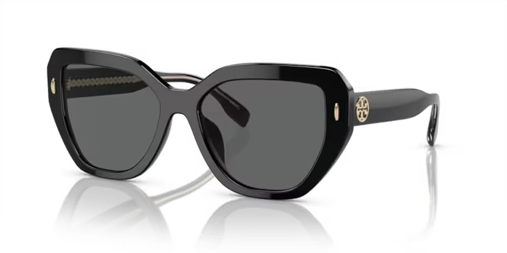 Tory Burch TY7194U 170987 55MM Black/Dark Grey Cateye Sunglasses for Women + BUNDLE With Deisgner iWear Complimentary Eyewear Kit