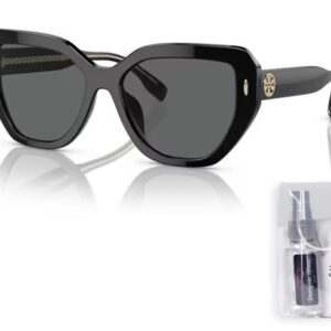 Tory Burch TY7194U 170987 55MM Black/Dark Grey Cateye Sunglasses for Women + BUNDLE With Deisgner iWear Complimentary Eyewear Kit