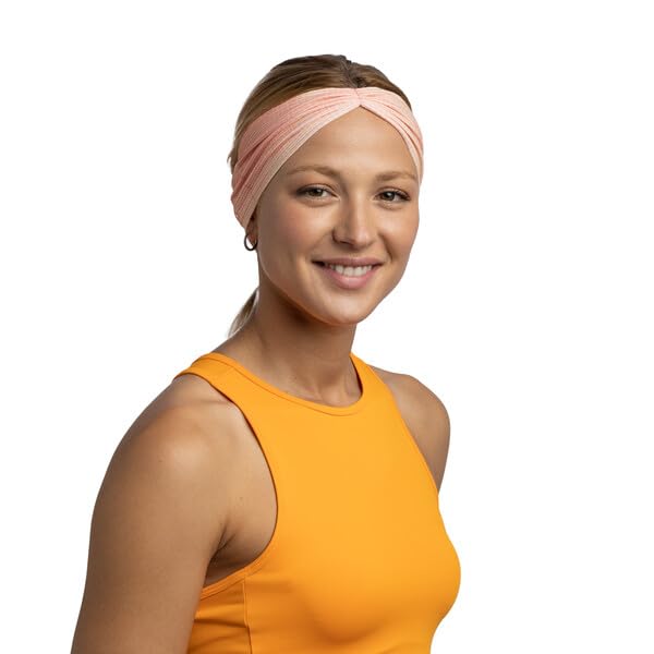 BUFF CoolNet UV Ellipse Headband, UPF 50 Sun Protection, Breathable, Cooling Hair Wrap, Versatile, Quick Dry Bandana, Ahin Apricot, Adult Size