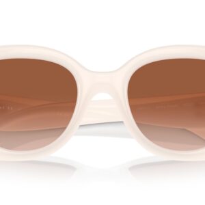 COACH Women's HC8391U Pillow Tabby Universal Fit Oval Sunglasses, Milky Cloud/Brown Gradient, 53 mm