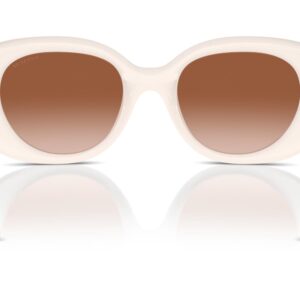 COACH Women's HC8391U Pillow Tabby Universal Fit Oval Sunglasses, Milky Cloud/Brown Gradient, 53 mm