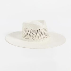 Brixton Women's Jo Panama Straw Rancher Hat, Panama White, M