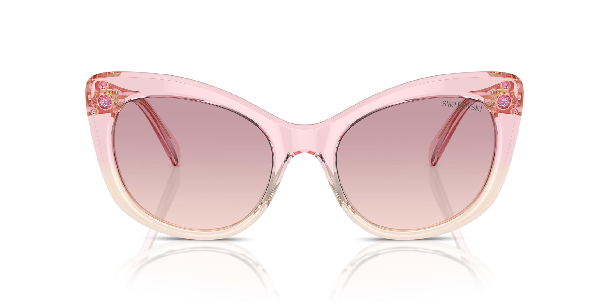 SWAROVSKI SK6020 Sunglasses, Transparent Pink To Clear/Gradient Violet, 55 mm