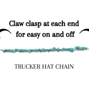 1 Piece Trucker Hat Bill Chain Accessory Detachable Chains for Hat Necklace Purse Assorted Styles (Turquoise)