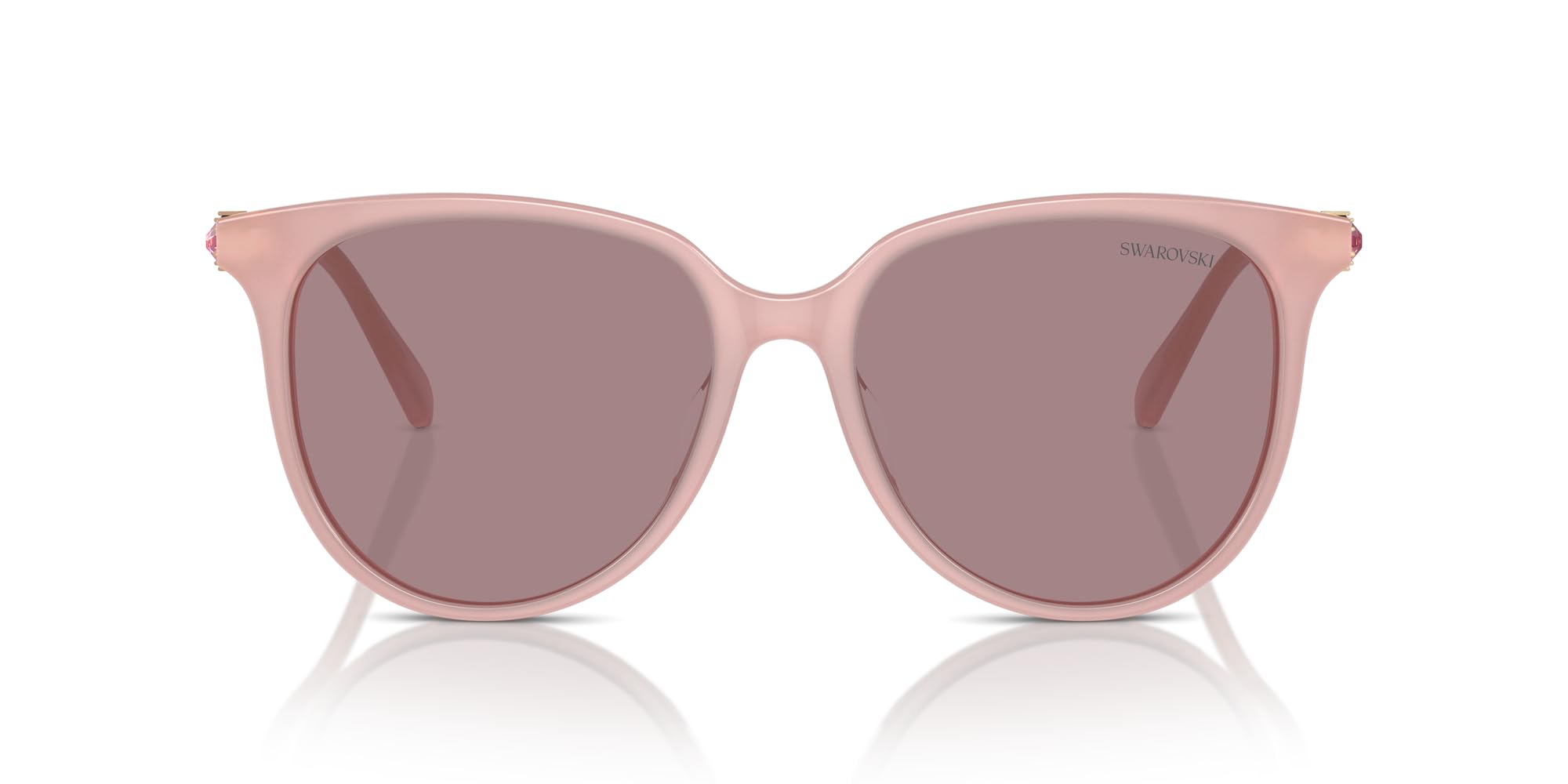 SWAROVSKI SK6023D Sunglasses, Milky Pink/Light Purple Brown, 56 mm