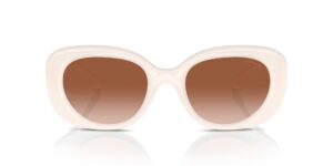 coach women's hc8391u pillow tabby universal fit oval sunglasses, milky cloud/brown gradient, 53 mm