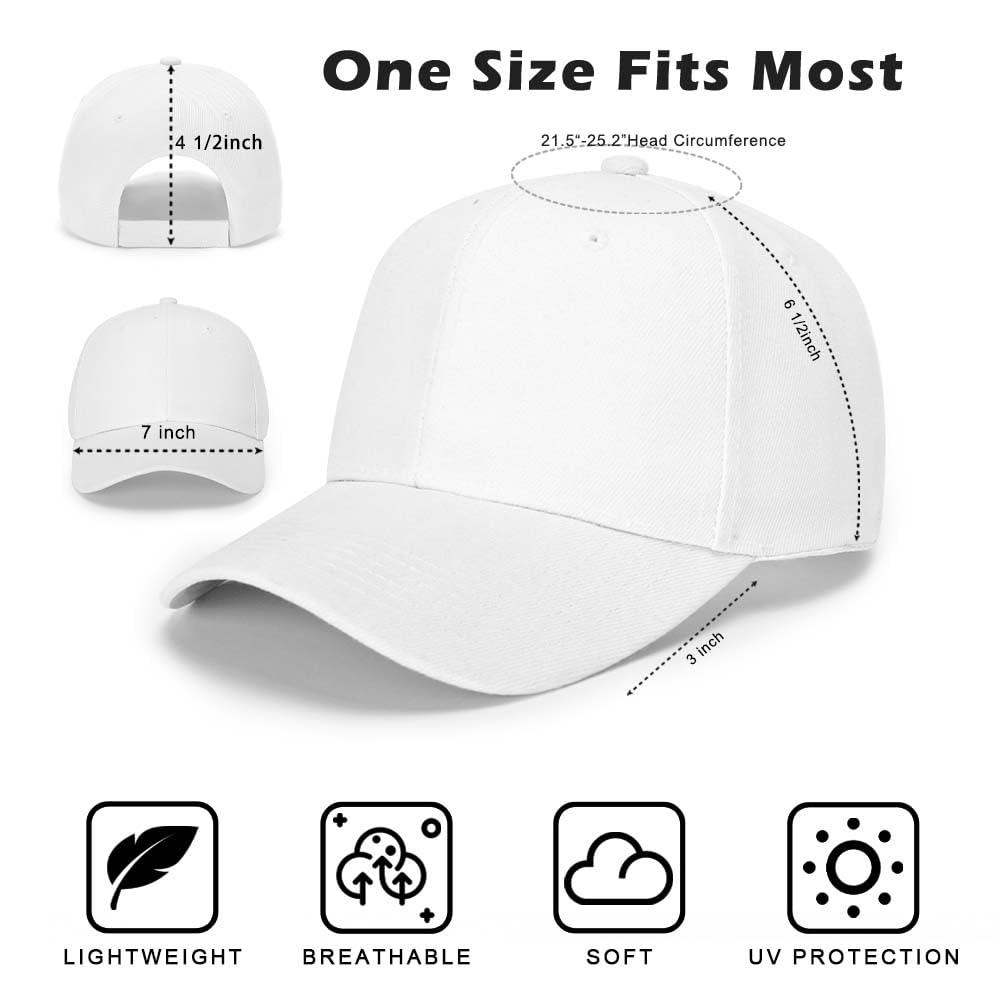 ZH Plain Baseball Caps 24 PC Blank Baseball Caps Adjustable Back Strap Plain Baseball Cap for Trucker Men Women Wholesale Bulk Baseball Caps (US, Alpha, One Size, Large, White)