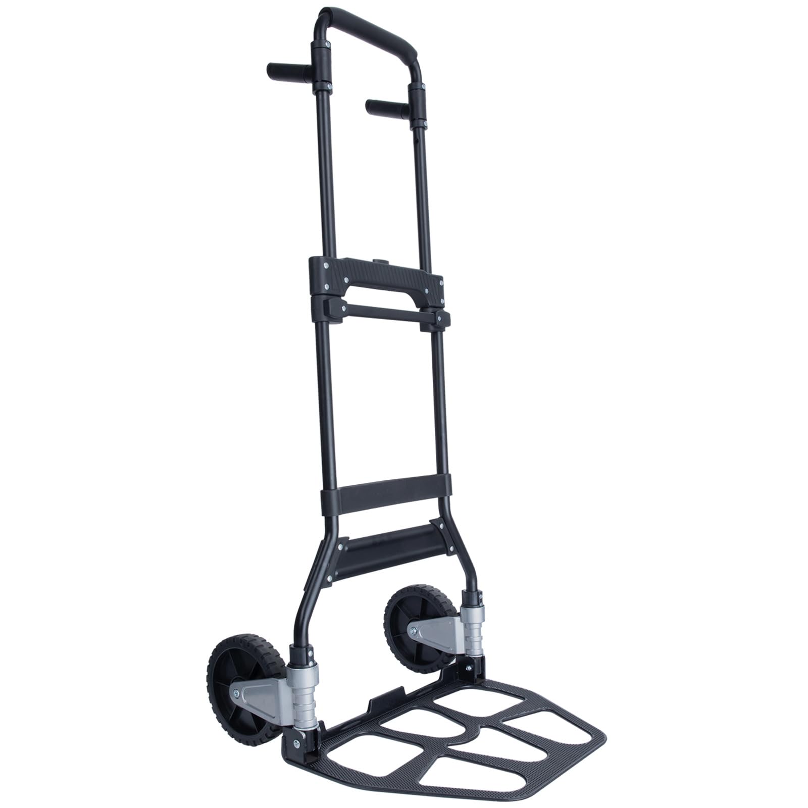 Nellyke Hand Truck Dolly Foldable,375LB Capacity Aluminum Folding Hand Cart,Heavy Duty Hand Truck Foldable Dolly with Swivel Handle,Folding Dolly Trolley with TPR Wheels for Moving