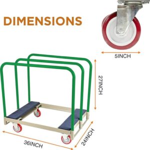 Reykilor 2000 lbs Panel Truck with Swivel Casters, Heavy Duty Panel Dolly Cart Drywall Sheet Cart Platform Truck Cart for Garage, Home, Warehouse 24 x 36 inch