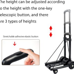 Hand Truck Dolly with 4-Wheels Folding Trolley Compact Luggage Cart for Travel, Moving and Office Use