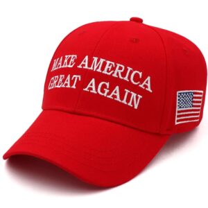 Generic MAGA 2024 hat MAGA Hat Make America Great Again President Trump Slogan with USA Flag Cap Adjustable 2024 Keep America Great Baseball Hat (Red)