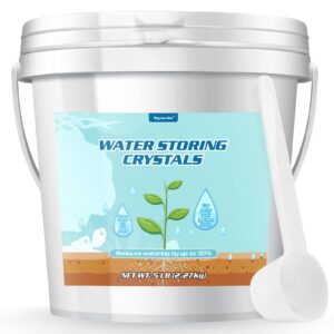 Oycevila 5LB Water Storing Crystals for Plants with Spoon, Water Gel Solves Plant Over-Watering and Drought Problems, Keeps The Soil Moist, Small Water Storing Polymer Crystals for Plants Candle